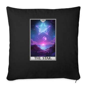 Tarotkarten Tarotkarte The Star Der Stern - Sofakissenbezug 45 x 45 cm - Schwarz - Vorne