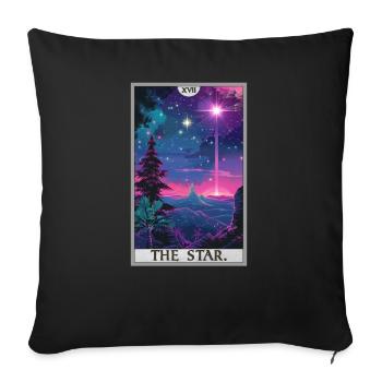 Tarotkarten Tarotkarte The Star Der Stern - Sofakissenbezug 45 x 45 cm - Schwarz - Vorne