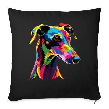 Greyhound Dogs Colorful Colors Pop Art Dog Greyhound - Sofa pillowcase 17,3'' x 17,3'' (45 x 45 cm) - black - Front
