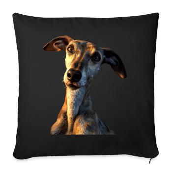 Greyhound Dog Lover Hunting Dog Love Greyhound - Sofa pillowcase 17,3'' x 17,3'' (45 x 45 cm) - black - Front