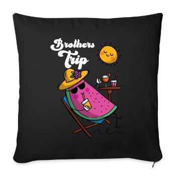 Sibling Brothers Journey - Sofa pillowcase 17,3'' x 17,3'' (45 x 45 cm) - black - Front