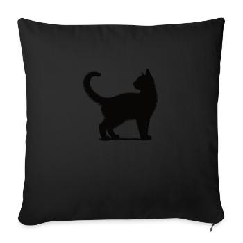 I love cats - Sofa pillowcase 17,3'' x 17,3'' (45 x 45 cm) - black - Front