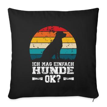 I like dogs - Sofa pillowcase 17,3'' x 17,3'' (45 x 45 cm) - black - Front