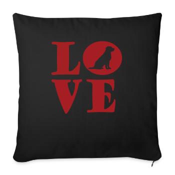 I Love Dogs - Sofa pillowcase 17,3'' x 17,3'' (45 x 45 cm) - black - Front