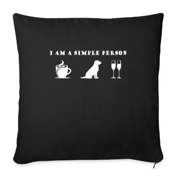 I love DOG coffee and Wine - Sofa pillowcase 17,3'' x 17,3'' (45 x 45 cm) - black - Front