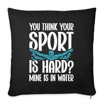 Swimming Water Sports Pool Swimming Swimmers - Sofa pillowcase 17,3'' x 17,3'' (45 x 45 cm) - black - Front