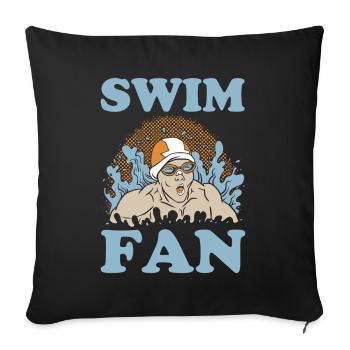 Swimming Water Sports Pool Swimming Swimmers - Sofa pillowcase 17,3'' x 17,3'' (45 x 45 cm) - black - Front