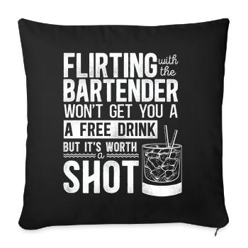 Bartender Mixologist Flirting With - Sofa pillowcase 17,3'' x 17,3'' (45 x 45 cm) - black - Front