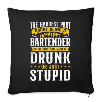 Bartender Mixologist The Hardest - Sofa pillowcase 17,3'' x 17,3'' (45 x 45 cm) - black - Front