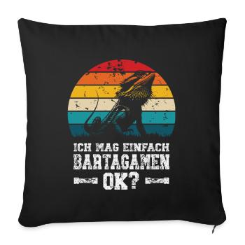 I like bearded dragons - Sofa pillowcase 17,3'' x 17,3'' (45 x 45 cm) - black - Front