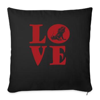 I love bearded dragons - Sofa pillowcase 17,3'' x 17,3'' (45 x 45 cm) - black - Front