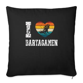 i love bearded dragons - Sofa pillowcase 17,3'' x 17,3'' (45 x 45 cm) - black - Front