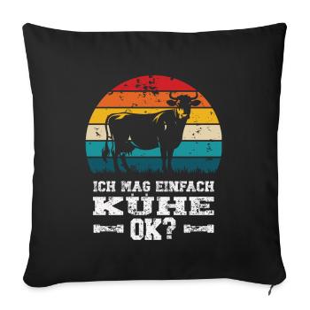 J’aime les vaches - Housse de coussin décorative 45 x 45 cm - noir - Devant