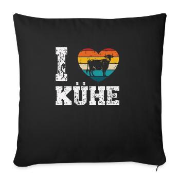 I like cows - Sofa pillowcase 17,3'' x 17,3'' (45 x 45 cm) - black - Front