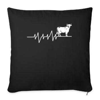 I like cows, heartbeat - Sofa pillowcase 17,3'' x 17,3'' (45 x 45 cm) - black - Front