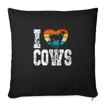 J’aime les vaches - Housse de coussin décorative 45 x 45 cm - noir - Devant