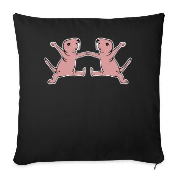 Naked Mole Rats dancing Boogie Woogie - Sofa pillowcase 17,3'' x 17,3'' (45 x 45 cm) - black - Front