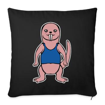 Naked Mole Rat with a shirt - Sofa pillowcase 17,3'' x 17,3'' (45 x 45 cm) - black - Front