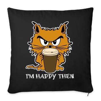Cat Grumpy Misanthrope Sarcasm Unhappy - Sofakissenbezug 45 x 45 cm - Schwarz - Vorne