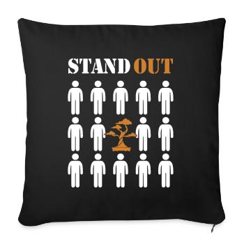 Stand Out Indoor Bonsai Bonsai Pots Penjing Bonsai - Sofa pillowcase 17,3'' x 17,3'' (45 x 45 cm) - black - Front