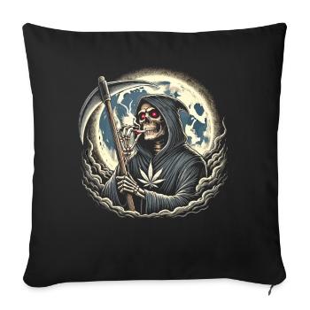 La Faucheuse ivre au clair de lune - Housse de coussin décorative 45 x 45 cm - noir - Devant