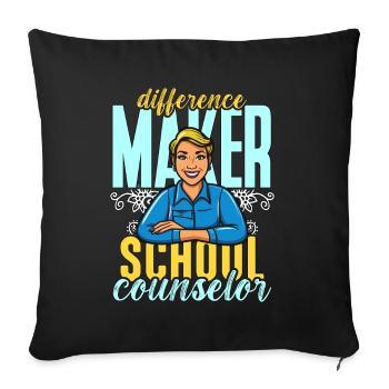 School Counselor Difference Maker School Therapist - Sofakissenbezug 45 x 45 cm - Schwarz - Vorne