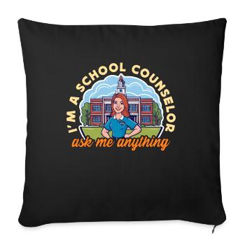 Je suis un conseiller scolaire Demandez-moi n’importe quoi Conseil - Housse de coussin décorative 45 x 45 cm - noir - Devant