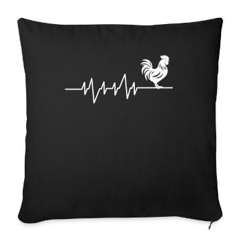I like chickens heartbeat - Sofa pillowcase 17,3'' x 17,3'' (45 x 45 cm) - black - Front