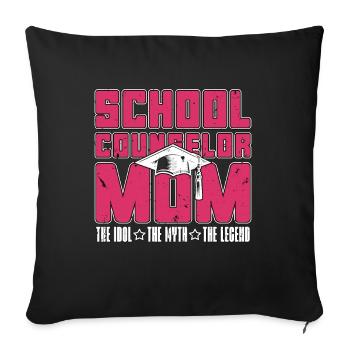 Conseillère scolaire : Maman L’idole La psychologue - Housse de coussin décorative 45 x 45 cm - noir - Devant
