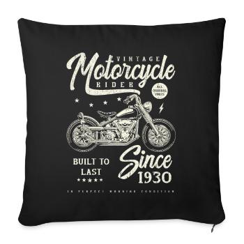 Moto Vintage Motards Moto Anniversaire 1930 - Housse de coussin décorative 45 x 45 cm - noir - Devant