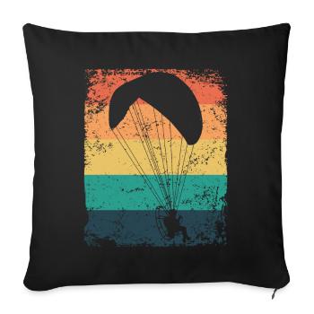 Parapente motorisé Paramoteur Paramoteur - Housse de coussin décorative 45 x 45 cm - noir - Devant