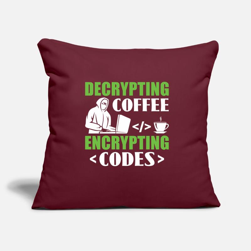 Decrypting Coffee Encrypting Codes - Hacker Sofakissenbezug 45 x 45 cm