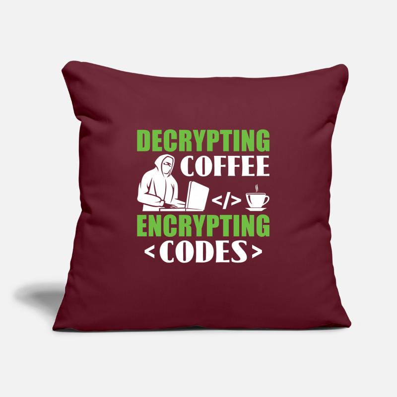Decrypting Coffee Encrypting Codes - Hackers Sofa pillowcase 17,3'' x 17,3'' (45 x 45 cm)