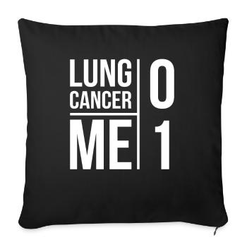 Cancer du poumon Sensibilisation gratuite au cancer du poumon - Housse de coussin décorative 45 x 45 cm - noir - Devant
