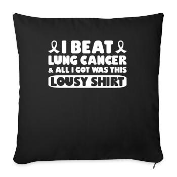 Cancer du poumon Sensibilisation gratuite au cancer du poumon - Housse de coussin décorative 45 x 45 cm - noir - Devant