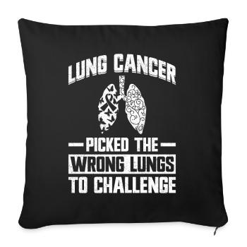 Cancer du poumon Sensibilisation gratuite au cancer du poumon - Housse de coussin décorative 45 x 45 cm - noir - Devant