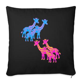 Girafe Afrique Safari Savane Années 80 Années 90 Enfant - Housse de coussin décorative 45 x 45 cm - noir - Devant