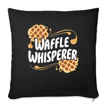 Waffle Whisperer - Sofa pillowcase 17,3'' x 17,3'' (45 x 45 cm) - black - Front