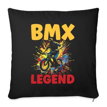 BMX Freestyle Biker Bike Bike BMX Rider - Housse de coussin décorative 45 x 45 cm - noir - Devant