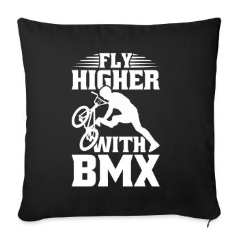 BMX Freestyle Biker Bike Bike BMX Rider - Housse de coussin décorative 45 x 45 cm - noir - Devant
