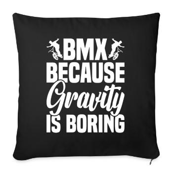 BMX Freestyle Biker Bike Bike BMX Rider - Housse de coussin décorative 45 x 45 cm - noir - Devant