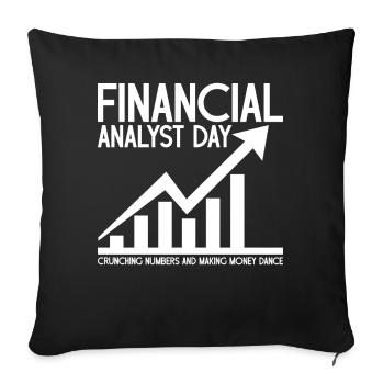 Alles Gute zum Tag der Finanzanalysten: Zahlen knacken - Sofakissenbezug 45 x 45 cm - Schwarz - Vorne