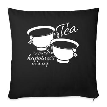 Tea Bag Teapot Tea Cup Tea Mug - Sofa pillowcase 17,3'' x 17,3'' (45 x 45 cm) - black - Front