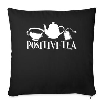 Positive Tea Bag Tea Cup Tea Mug Teapot - Sofa pillowcase 17,3'' x 17,3'' (45 x 45 cm) - black - Front