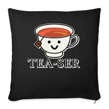 Tea Mug Teapot Tea Bag Tea Cup - Sofa pillowcase 17,3'' x 17,3'' (45 x 45 cm) - black - Front