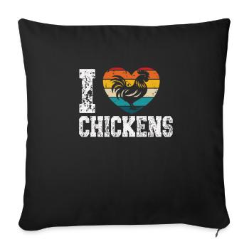 I like chickens - Sofa pillowcase 17,3'' x 17,3'' (45 x 45 cm) - black - Front