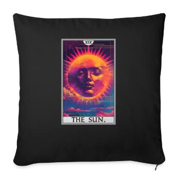 Carte de tarot Carte de tarot Le soleil Le soleil - Housse de coussin décorative 45 x 45 cm - noir - Devant