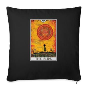 Carte de tarot Carte de tarot Le soleil Le soleil - Housse de coussin décorative 45 x 45 cm - noir - Devant