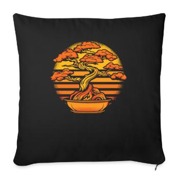 Retro Bonsai Pots Penjing Indoor Bonsai - Sofa pillowcase 17,3'' x 17,3'' (45 x 45 cm) - black - Front