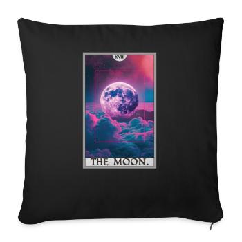 Tarotkarten Tarotkarte The Moon Der Mond - Sofakissenbezug 45 x 45 cm - Schwarz - Vorne